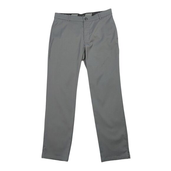 Nike Causal Chino Flat Front Pants Mens 32X30 Gray Dri Fit Standard Fit - Picture 1 of 13